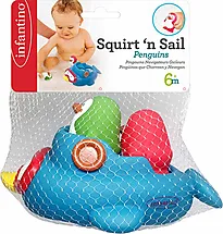 Badebåt Infantino pingvin med 2 figurer