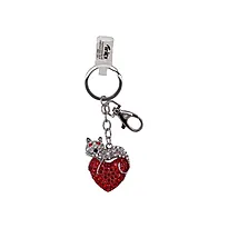 Nøkkelring bag charm katt på hjerte
