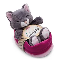 Bamse Sleeping Pets katt grå 12cm