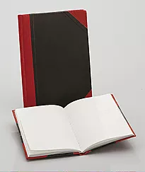 Kinabok A6 96 blad linjer sort/rød