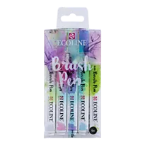 Tusj m/penseltupp Ecoline 5stk pastell