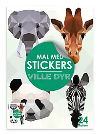 Malebok mal med stickers A4 ville dyr