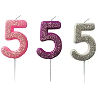Kakelys 5 m/glitter rosa/lilla/sølv