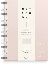 Notatbok Burde wire-o rosa A5 linj. ark