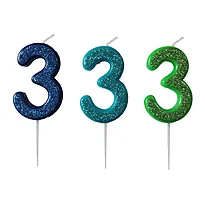 Kakelys 3 m/glitter blå/grønn