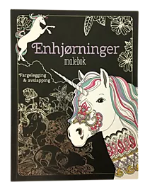 Malebok enhjørninger svart
