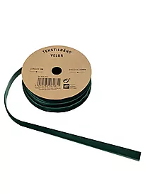 Tekstilbånd velur 3m x 1cm grønn
