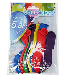 Ballonger 5 år 8pk ass