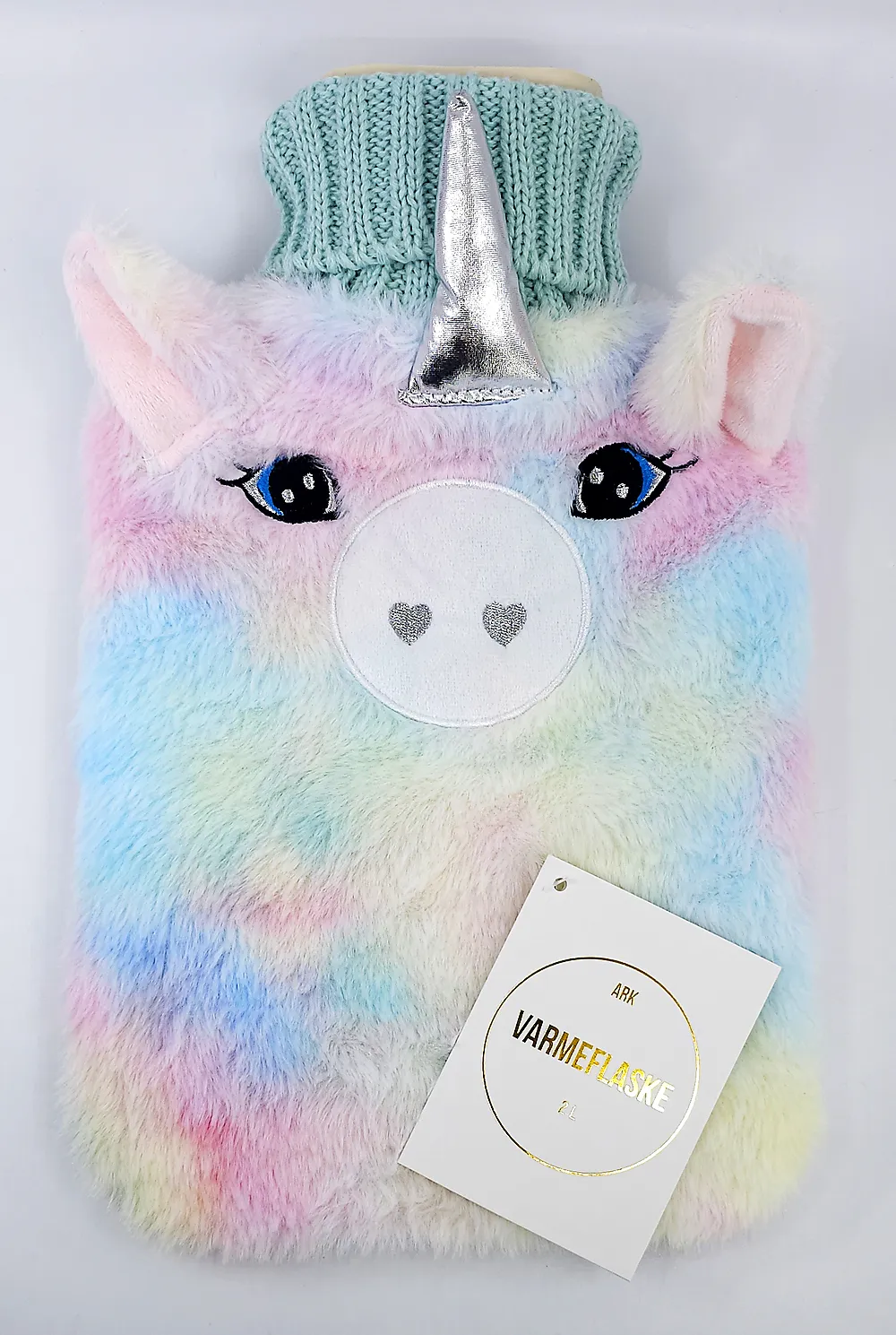 Varmeflaske ARK unicorn pastell/sølv
