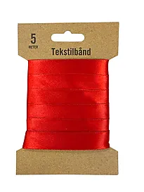 Tekstilbånd blank 5m x 2cm rød