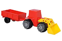 Traktor med frontlaster og henger 33 cm