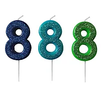 Kakelys 8 m/glitter blå/grønn