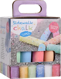 Gatekritt med glitter jumbo 12 farger