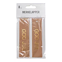 Merkelapper God jul 8pk kraft gullfolie