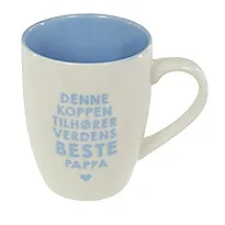 Krus verdens beste pappa 3,5dl hvit/blå