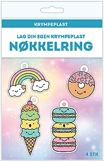 Krympeplast nøkkelring 4pk