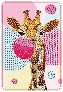 Perlekunst sjiraff boble 10x15cm rosa
