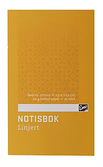 Notisbok EMO 7,5x12cm linjer 32 blad