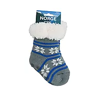 Kosesokk stjernemønster grå/blå 0-6mnd