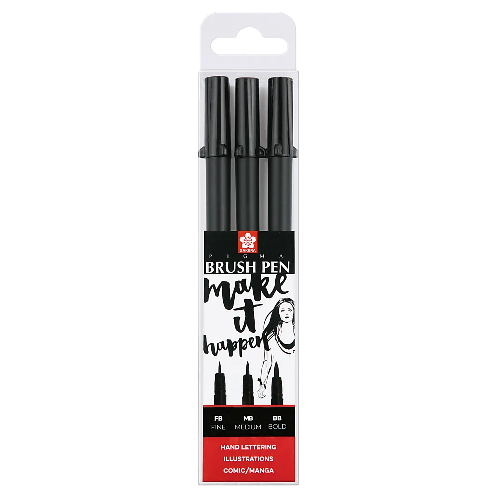 Penseltusj Sakura Pigma Brush 3 stk sort