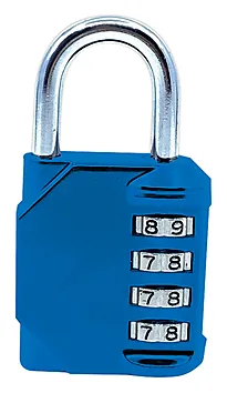 Hengelås 6 cm blå med 4 tall
