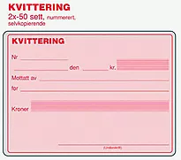 Kvittering EMO A6 selvkopi. 2x50set num
