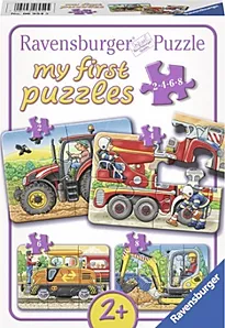 Puslespill 2,4,6,8 Traktorer og maskiner