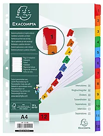 Register EXACOMPTA A4 1-12 kartong hvit