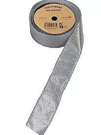 Tekstilbånd lux m/ståltråd 2mx38mm sølv