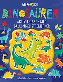 Akt.bok dinosaur m/ballongstickers blå