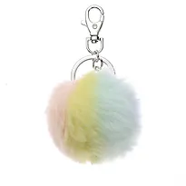 Nøkkelring plysj pompom pastell