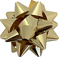 Rosett 9cm metallic sølv/gull ass