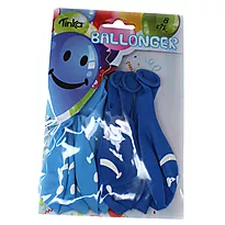 Ballonger Smiley 8pk blå