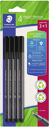 Fineliner STAEDTLER Triplus 0,3 sort (4)