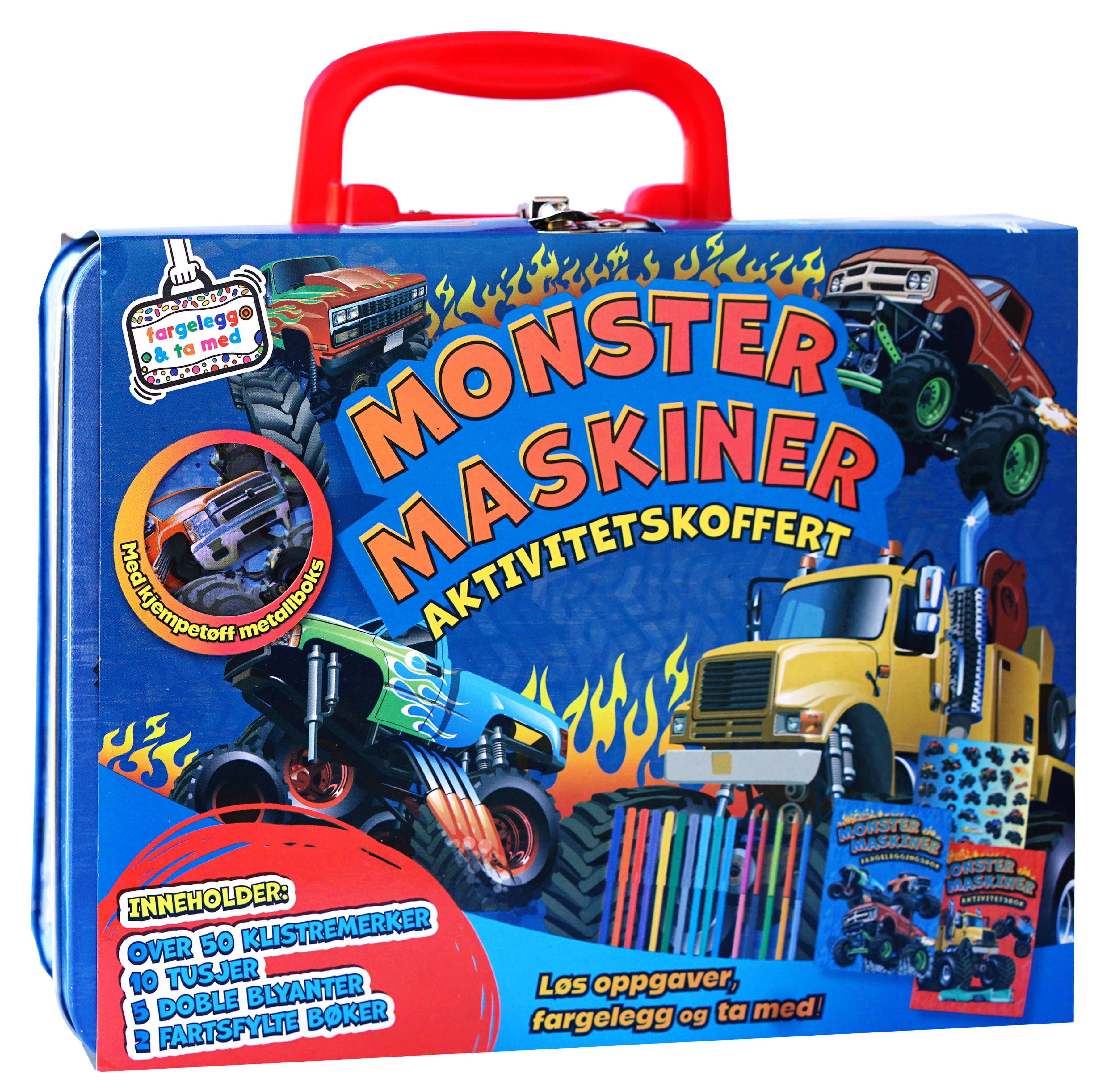 Aktivitetskoffert tinn monstermaskiner
