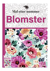 Malebok mal etter nummer A4 blomster