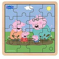 Puslespill i tre 16 Peppa Gris familie