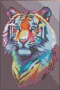 Perlekunst tiger 20x30cm lerret