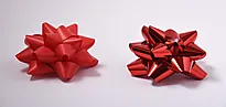 Rosett Ø9cm metallic/matt rød ass