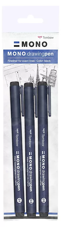 Fineliner Tombow tegnepenn 3-sett