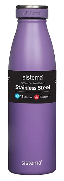 Drikkeflaske stål 500 ml lilla