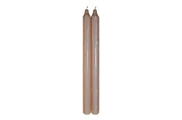 Kronelys 29cm beige