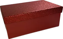 Gaveeske glitter 27x17x11cm rød