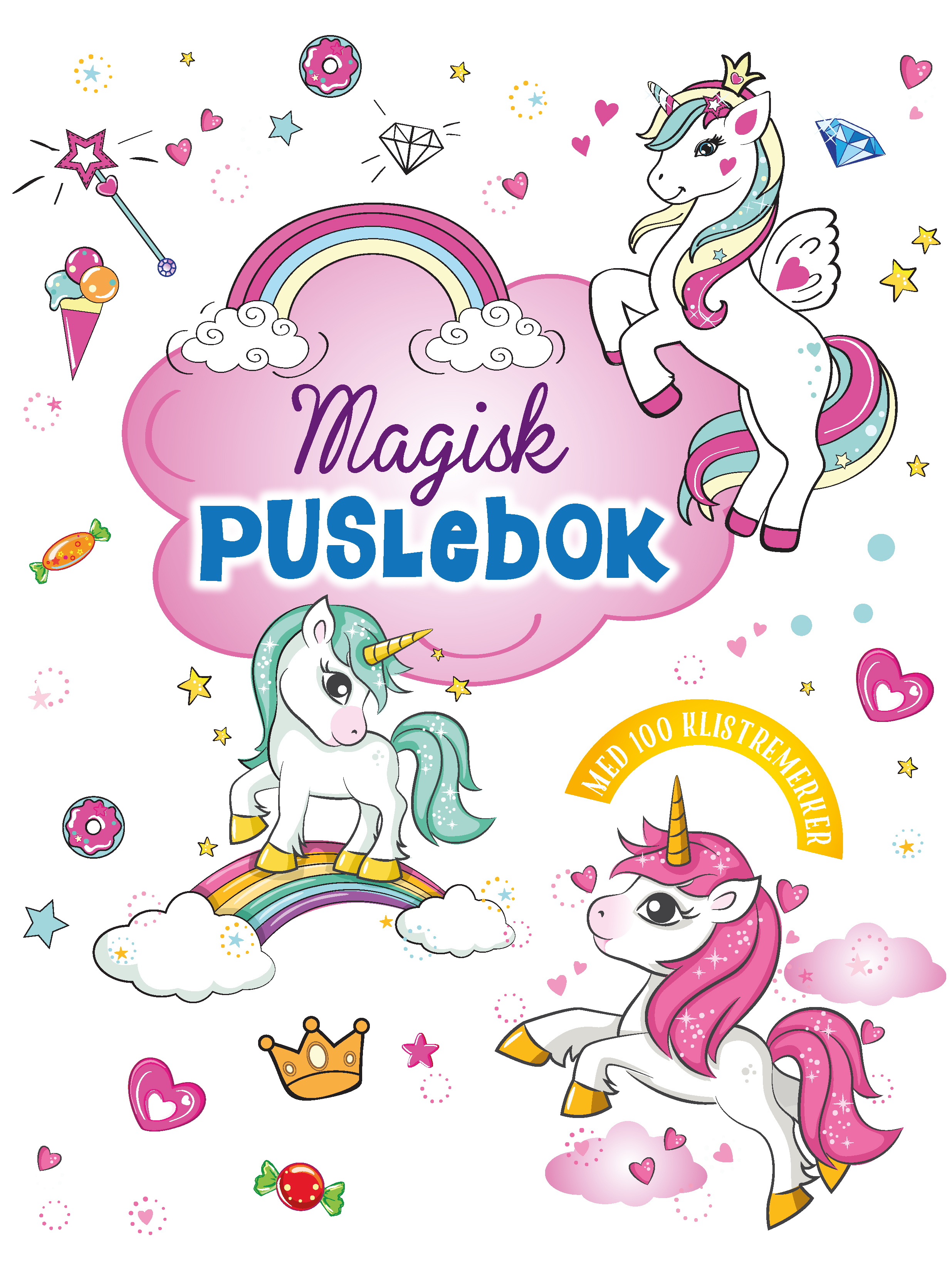 Akt.bok magisk puslebok m/100 stickers