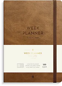 Kalender A5 Week Planner Deluxe cognac