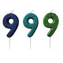 Kakelys 9 m/glitter blå/grønn
