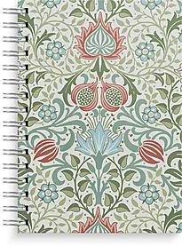Spiralbok BURDE A5 linjer Flowers grønn