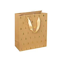 Gavepose juletre M gullfolie kraft