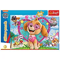 Puslespill 100 Paw Patrol med glitter