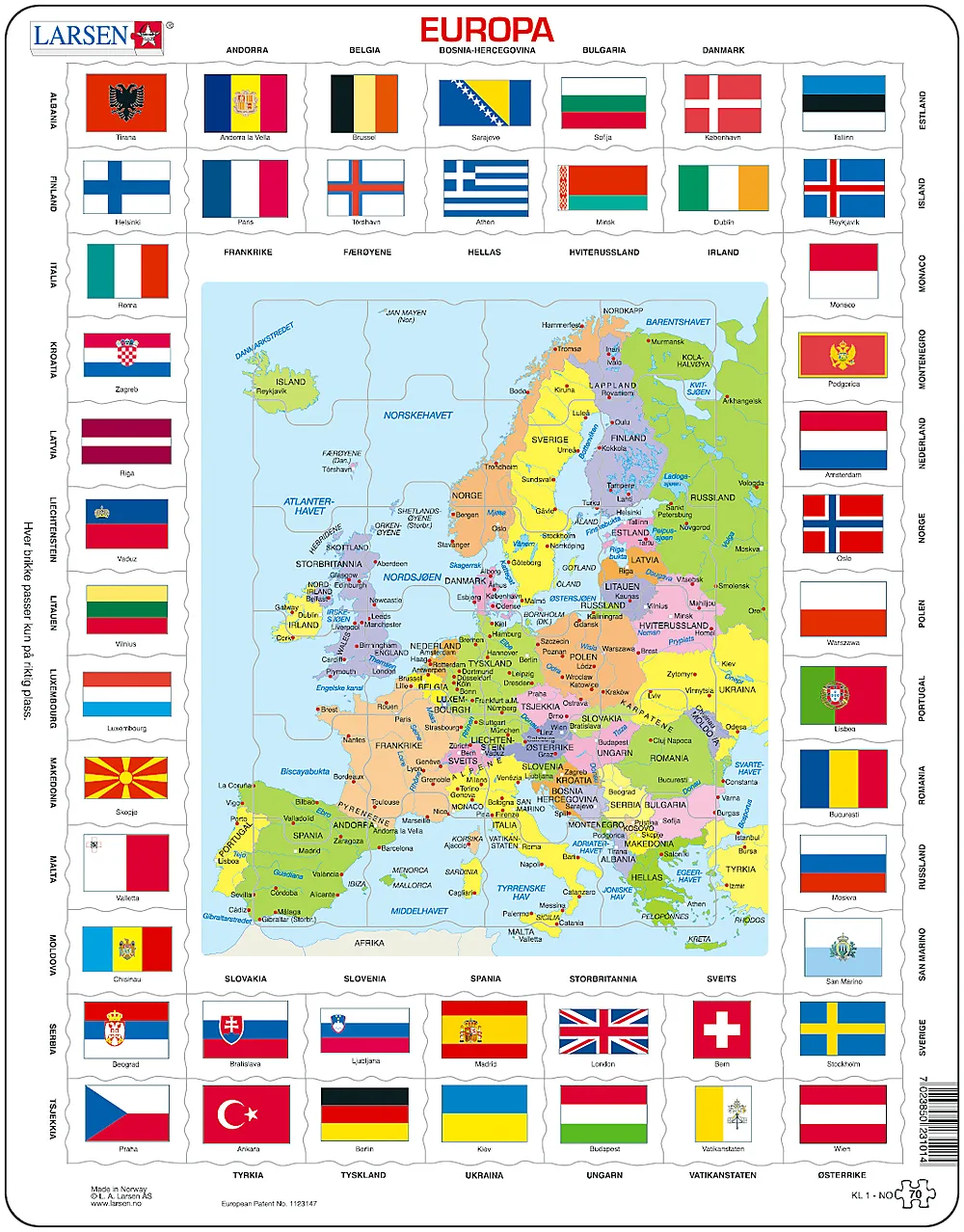 Platepusle Maxi Kart med flagg Europa